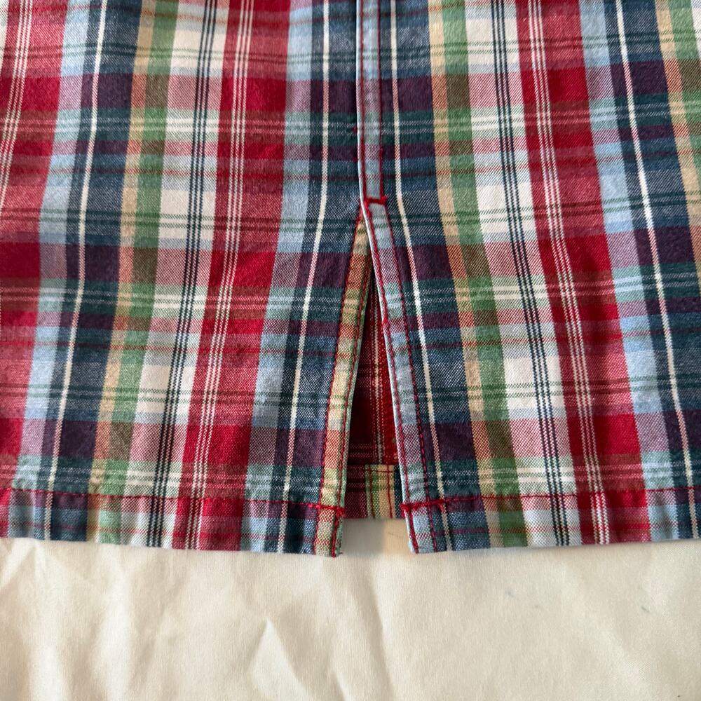 Vtg Y2K 2000s Red Plaid Mini Skirt Plus Size 18 Preppy Academia - Picture 5 of 7